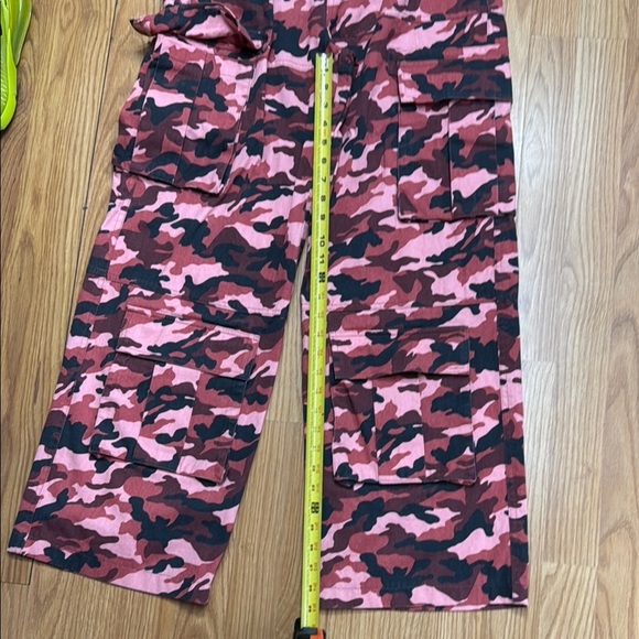 Fashion Nova. Red and Orange Jumpsuit with Wide-Leg Design - Picture 6 of 9